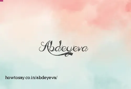 Abdeyeva