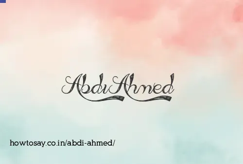 Abdi Ahmed