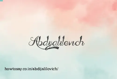 Abdijalilovich