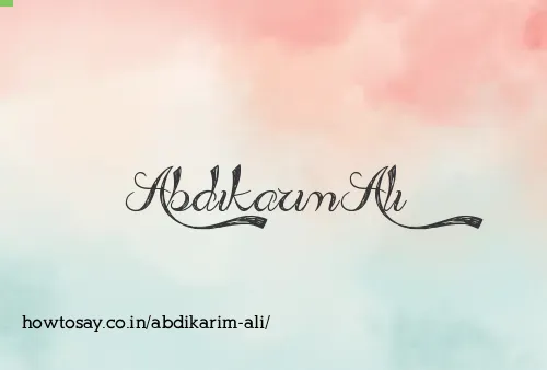 Abdikarim Ali