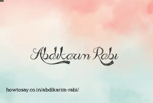 Abdikarim Rabi