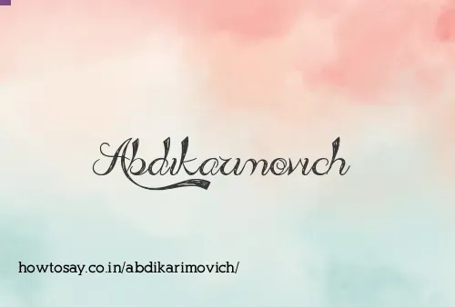 Abdikarimovich