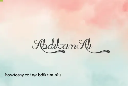 Abdikrim Ali