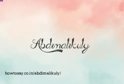Abdimalikuly