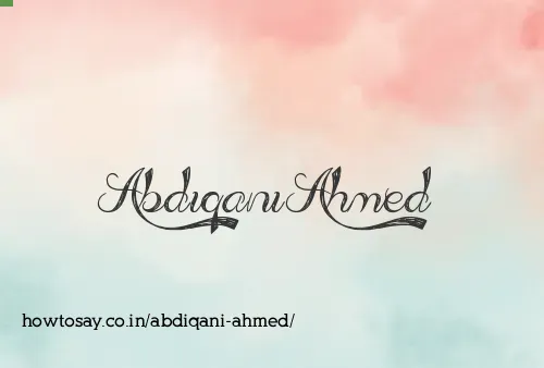 Abdiqani Ahmed