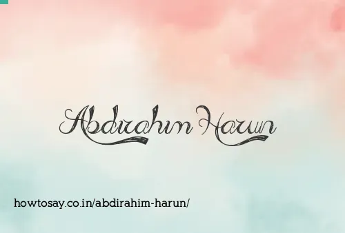 Abdirahim Harun