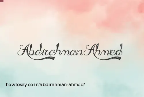 Abdirahman Ahmed