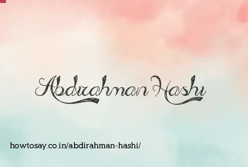 Abdirahman Hashi