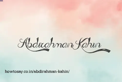 Abdirahman Kahin