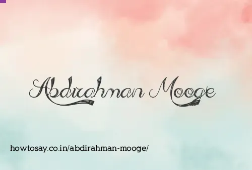 Abdirahman Mooge