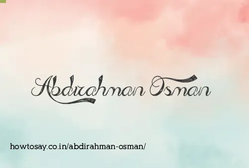 Abdirahman Osman