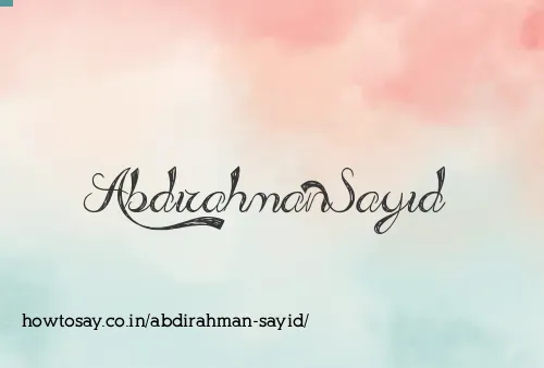 Abdirahman Sayid