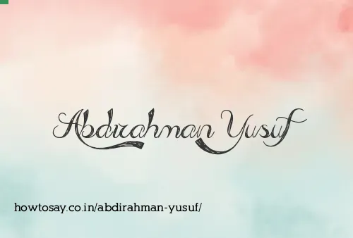 Abdirahman Yusuf