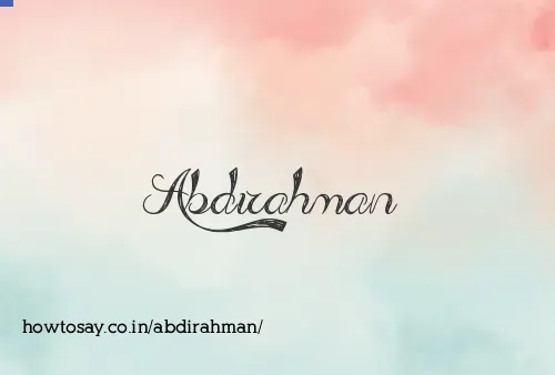 Abdirahman