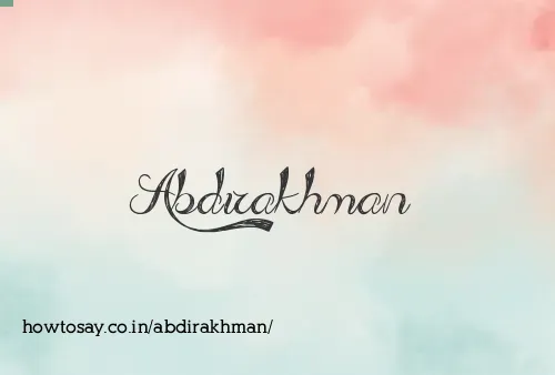 Abdirakhman