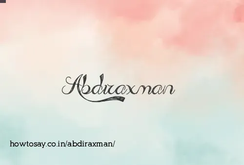 Abdiraxman