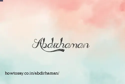 Abdirhaman
