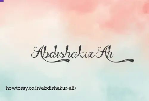 Abdishakur Ali
