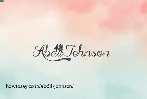 Abdll Johnson