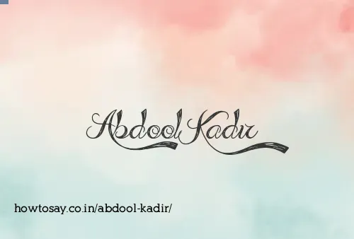 Abdool Kadir