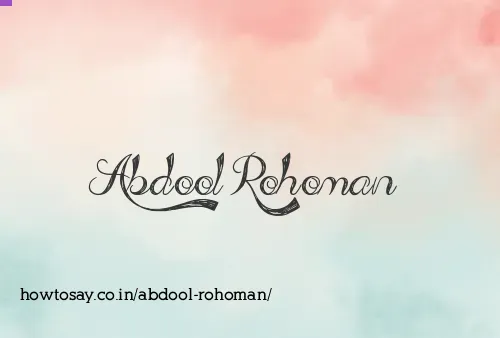 Abdool Rohoman