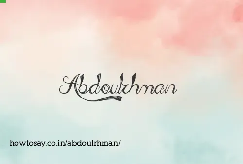 Abdoulrhman