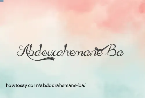 Abdourahemane Ba