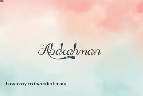 Abdrahman