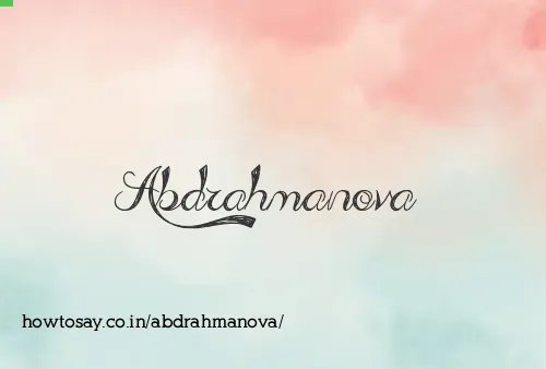 Abdrahmanova