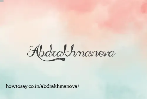 Abdrakhmanova