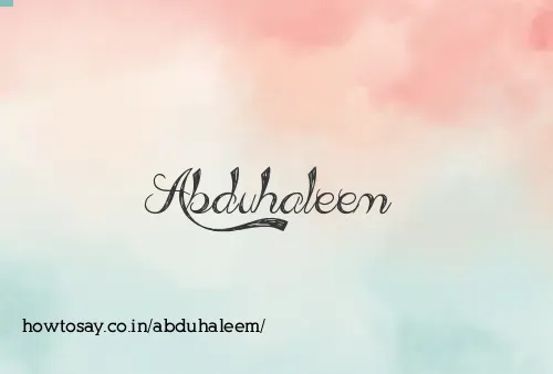 Abduhaleem
