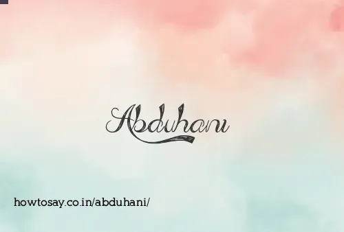 Abduhani