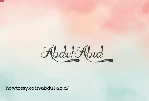 Abdul Abid
