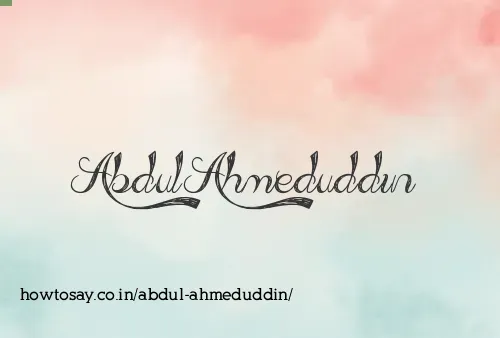 Abdul Ahmeduddin