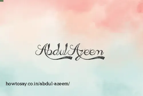 Abdul Azeem