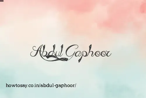 Abdul Gaphoor