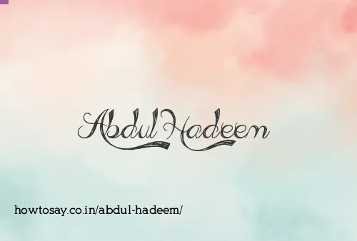 Abdul Hadeem