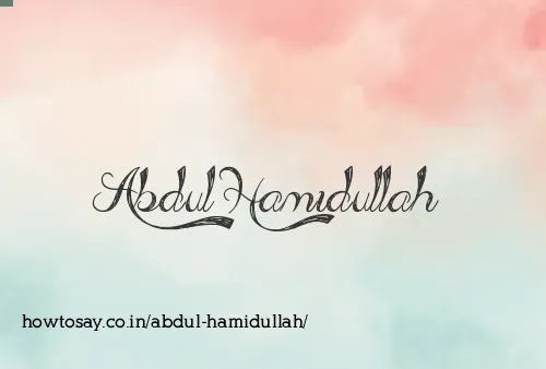 Abdul Hamidullah