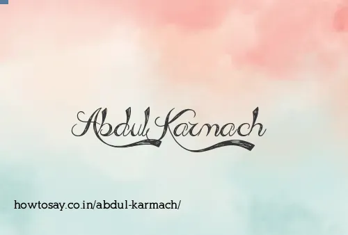 Abdul Karmach