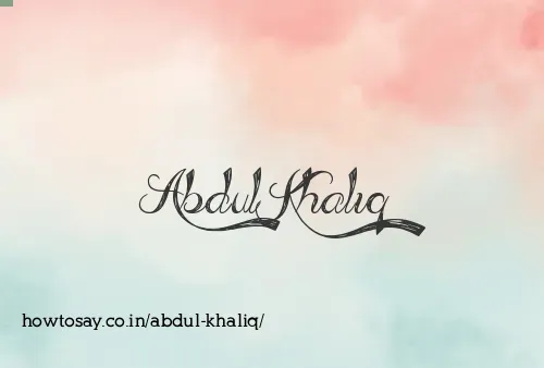 Abdul Khaliq