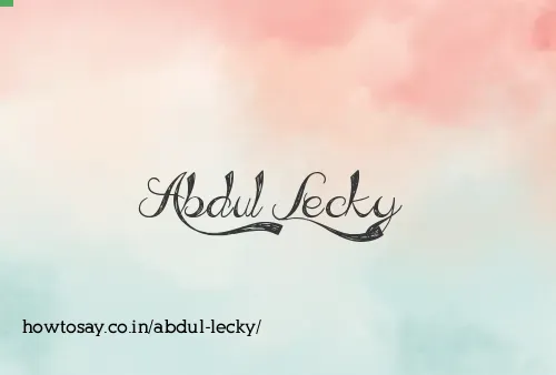 Abdul Lecky