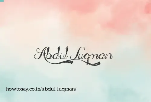 Abdul Luqman