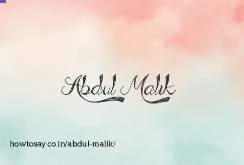 Abdul Malik