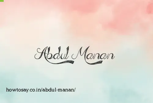 Abdul Manan