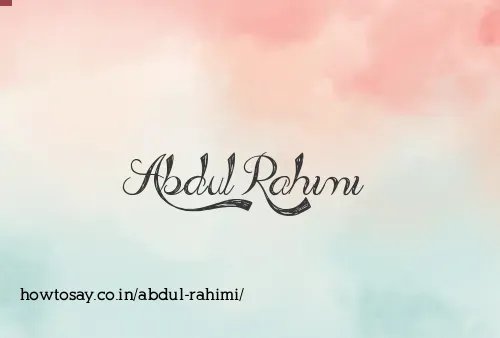 Abdul Rahimi