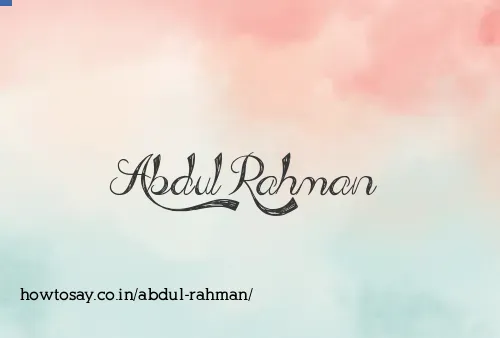 Abdul Rahman