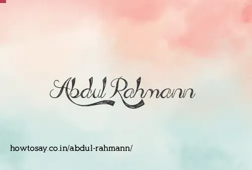 Abdul Rahmann