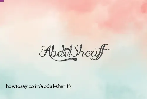 Abdul Sheriff