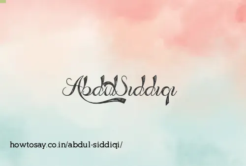 Abdul Siddiqi