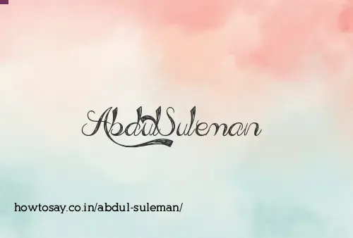 Abdul Suleman
